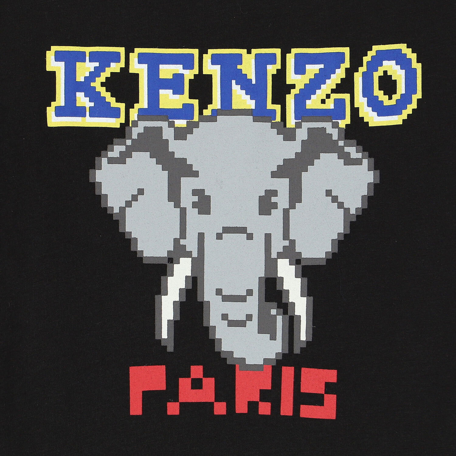 توب أولاد بأكمام بشعار الفيل باللون الأسود, 1, hi-res